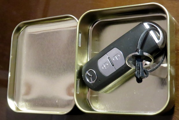 car key in a tin
